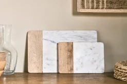 Bwari Long Marble Serving Board - White