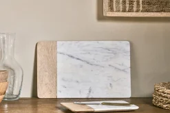 Bwari Long Marble Serving Board - White