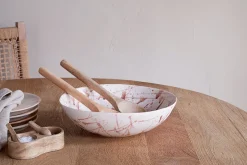 Canela Splatter Serving Bowl - Dusty Terracotta