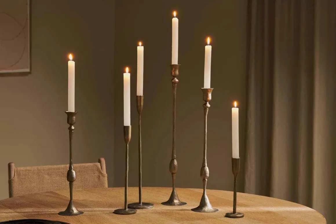 Chaipat Candlestick - Antique Brass