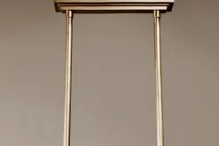 Chakai Mango Wood Pendant Lamp - Natural & Antique Brass