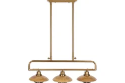 Chakai Mango Wood Pendant Lamp - Natural & Antique Brass