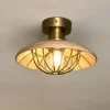 Chakai Wood & Metal Flush Ceiling Light