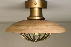 Chakai Wood & Metal Flush Ceiling Light