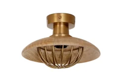 Chakai Wood & Metal Flush Ceiling Light