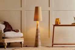 Chameli Tapered Mango Wood Floor Lamp