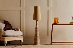 Chameli Tapered Mango Wood Floor Lamp