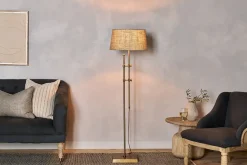 Chintala Iron Floor Lamp - Antique Brass