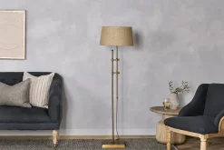 Chintala Iron Floor Lamp - Antique Brass