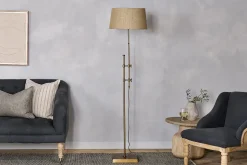 Chintala Iron Floor Lamp - Antique Brass