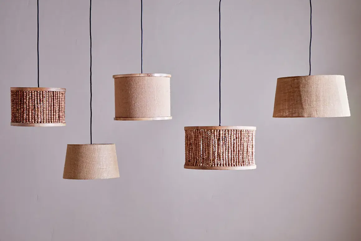 Darat Mango Wood & Jute Lampshade - Natural