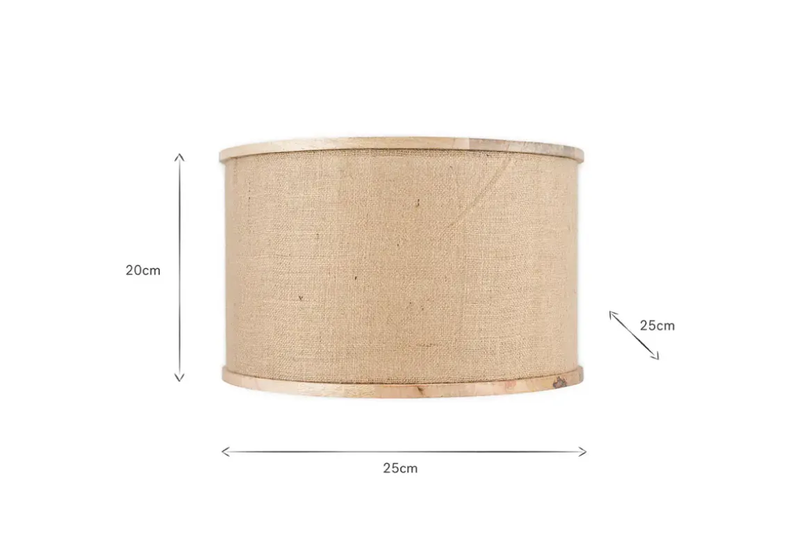 Darat Mango Wood & Jute Lampshade - Natural
