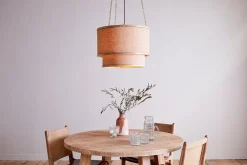 Darat Mango Wood & Jute Pendant - Natural