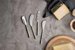Darsa Cheese Knife Set - Brushed Silver (Set of 4)