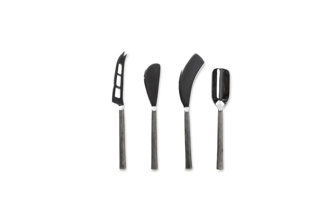 Darsa Cheese Knife Set - Brushed Silver (Set of 4)