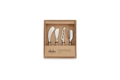Darsa Cheese Knife Set - Brushed Silver (Set of 4)