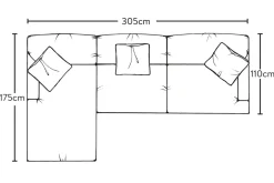 Deni Grand Left Hand Chaise Sofa
