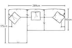 Deni Large Left Hand Chaise Sofa