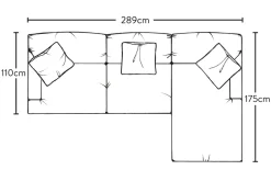 Deni Large Right Hand Chaise Sofa