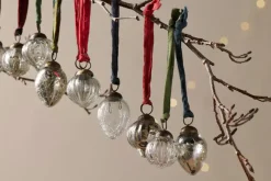 Dew Drop Baubles - Silver & Clear - (Set of 12)