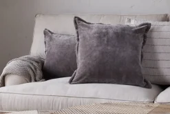 Dhara Velvet Cushion Cover - Charcoal