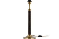 Digha Wood & Metal Table Lamp - Dark Stain & Antique Brass