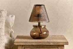 Dimalai Recycled Glass Table Lamp - Brown Smoke
