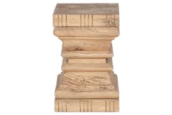Disha Carved Mango Wood Side Table - Natural