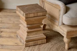 Disha Carved Mango Wood Side Table - Natural