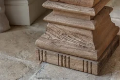 Disha Carved Mango Wood Side Table - Natural