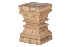 Disha Carved Mango Wood Side Table - Natural