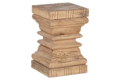 Disha Carved Mango Wood Side Table - Natural