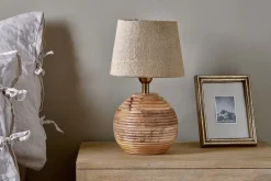 Drisana Mango Wood Bedside Table Lamp
