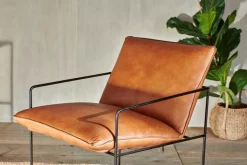 Durium Leather Lounger - Aged Tan