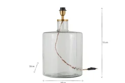 Edina Recycled Glass Table Lamp - Clear - Large