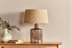 Edina Recycled Glass Table Lamp - Smoke Brown - Small