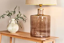 Edina Recycled Glass Table Lamp - Smoke Brown - Large