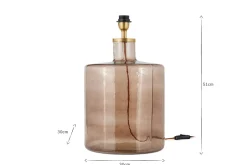 Edina Recycled Glass Table Lamp - Smoke Brown - Large