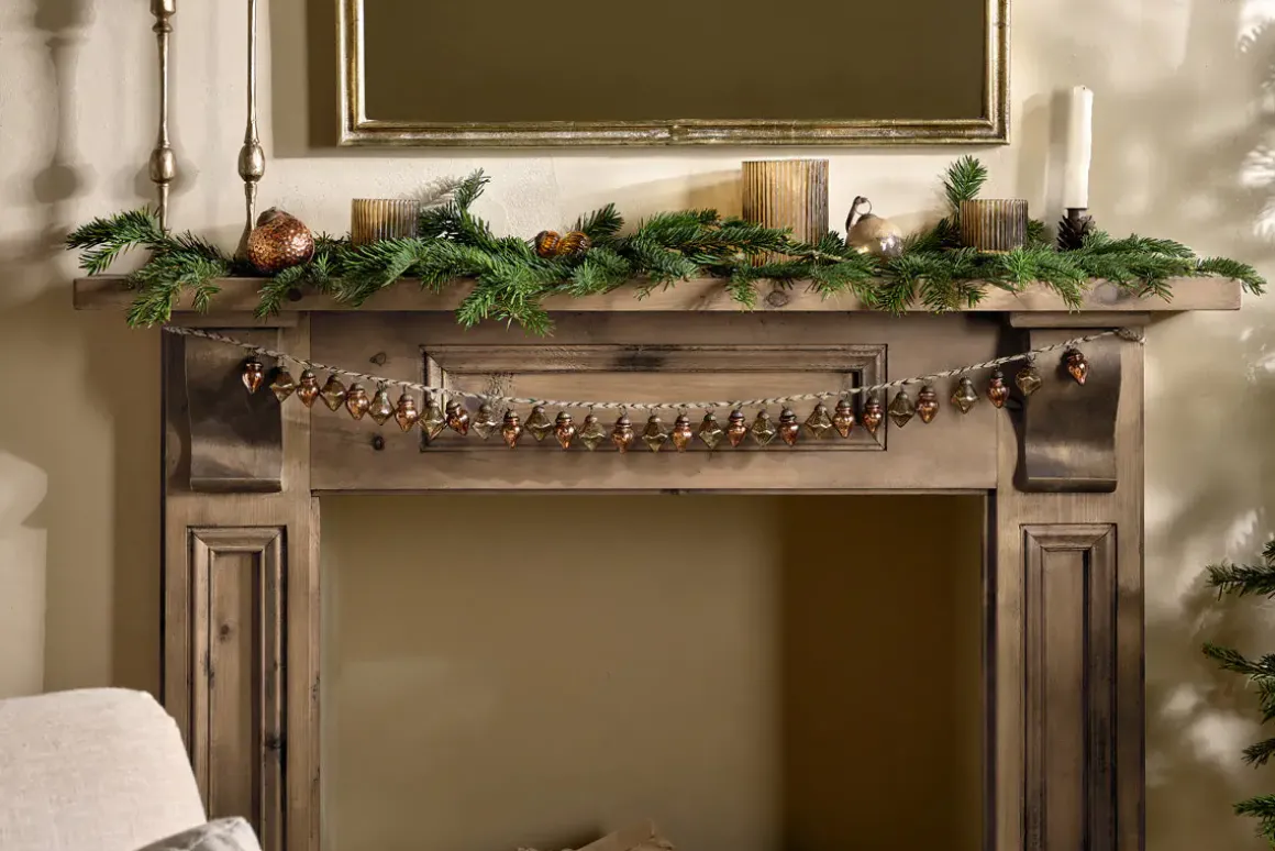 Ekiti Bauble Garland - Antique Gold & Rust