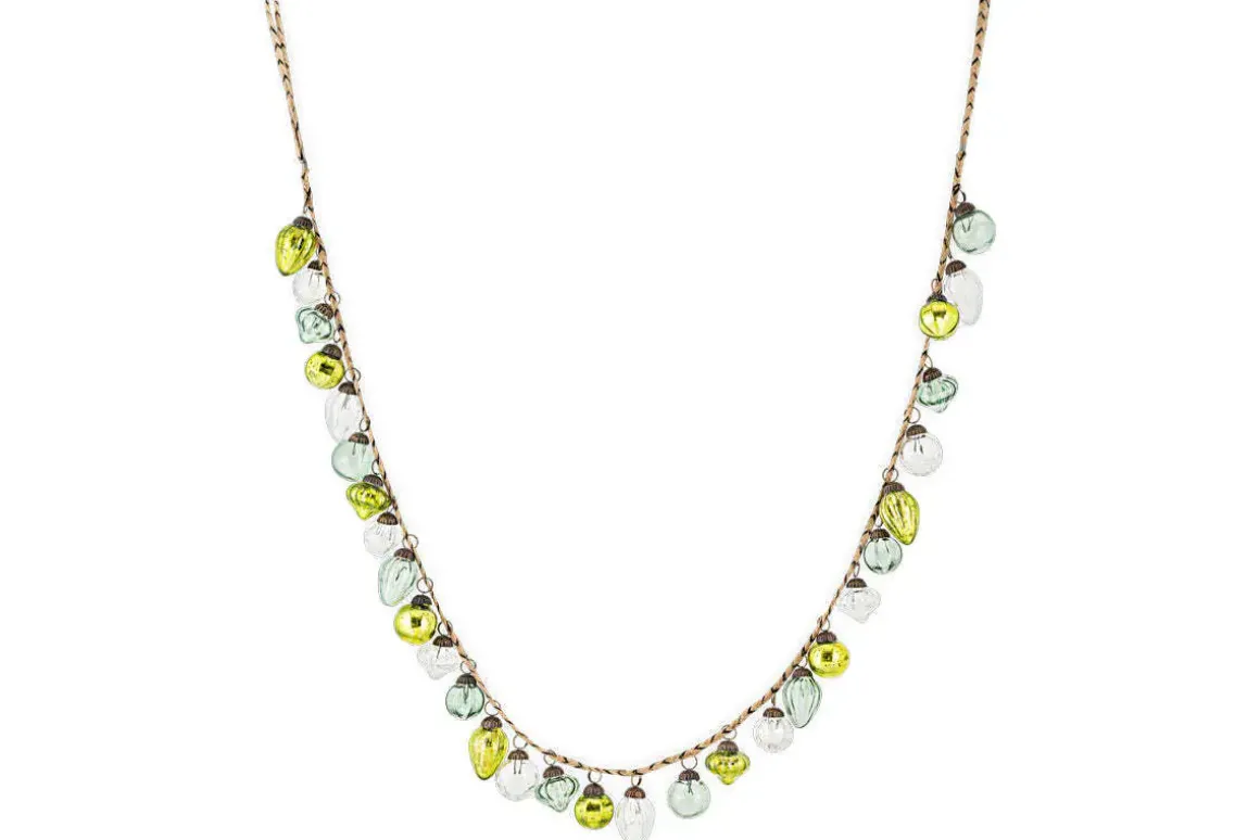 Ekiti Bauble Garland - Mixed Green & Clear