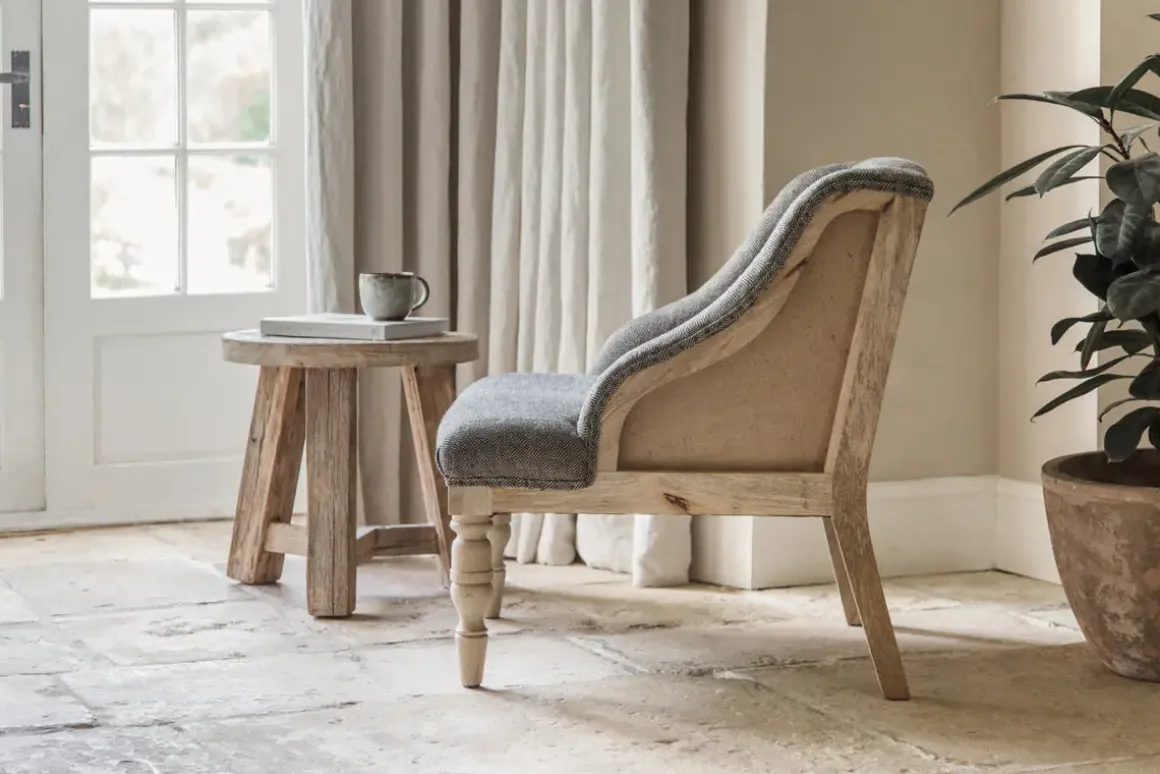 Elbu Deconstructed Jacquard Weave Armchair - Charcoal