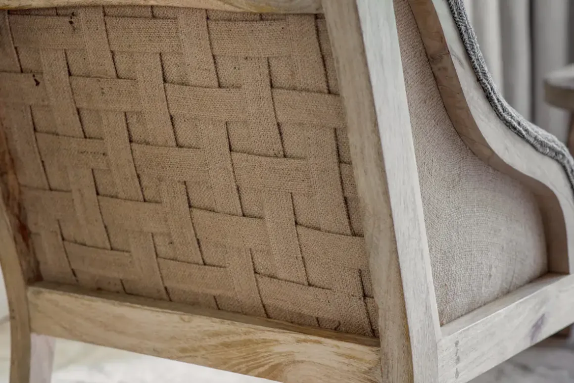 Elbu Deconstructed Jacquard Weave Armchair - Charcoal