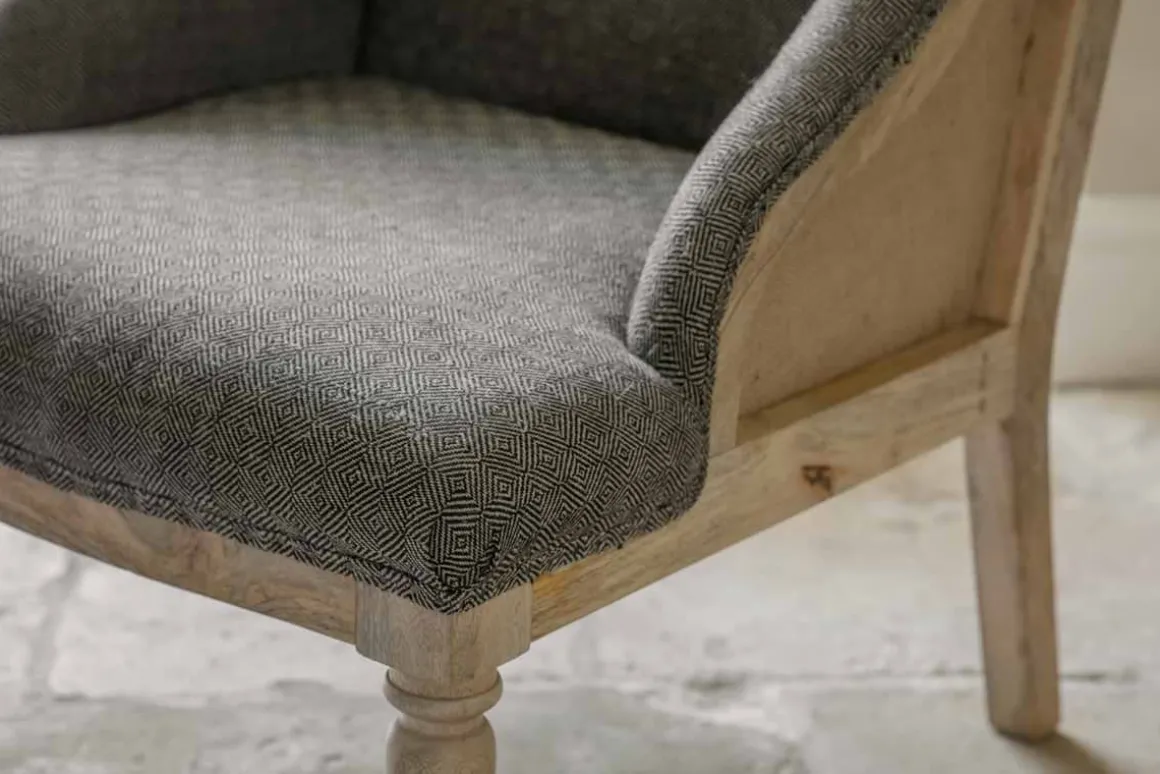 Elbu Deconstructed Jacquard Weave Armchair - Charcoal