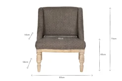 Elbu Deconstructed Jacquard Weave Armchair - Charcoal