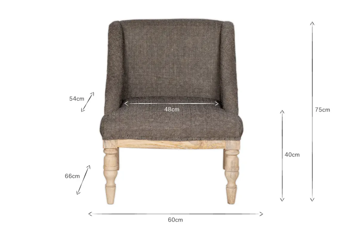 Elbu Deconstructed Jacquard Weave Armchair - Charcoal