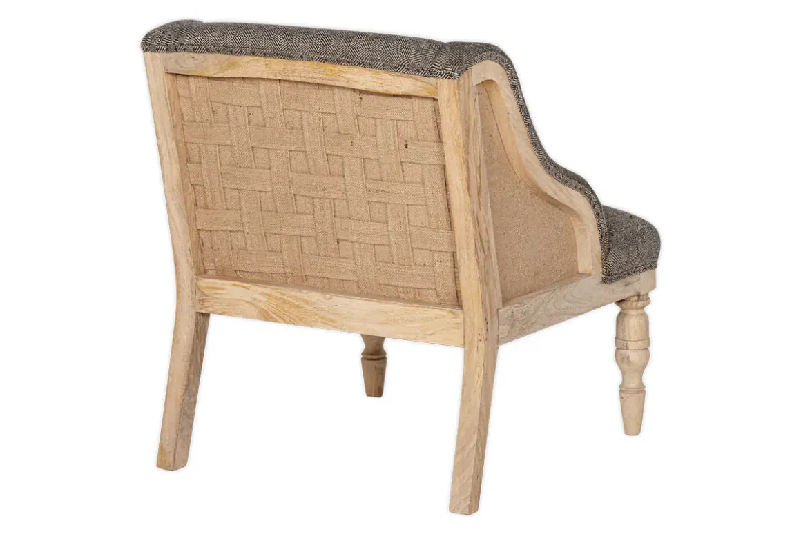 Elbu Deconstructed Jacquard Weave Armchair - Charcoal