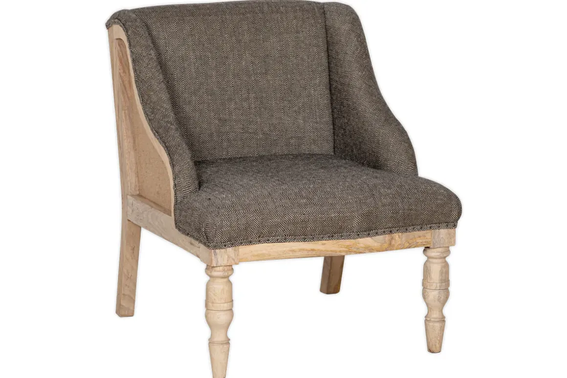 Elbu Deconstructed Jacquard Weave Armchair - Charcoal