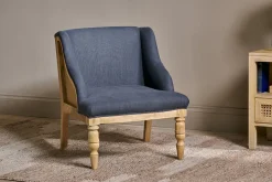 Elbu Deconstructed Linen Armchair - Charcoal