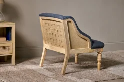 Elbu Deconstructed Linen Armchair - Charcoal