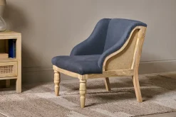 Elbu Deconstructed Linen Armchair - Charcoal